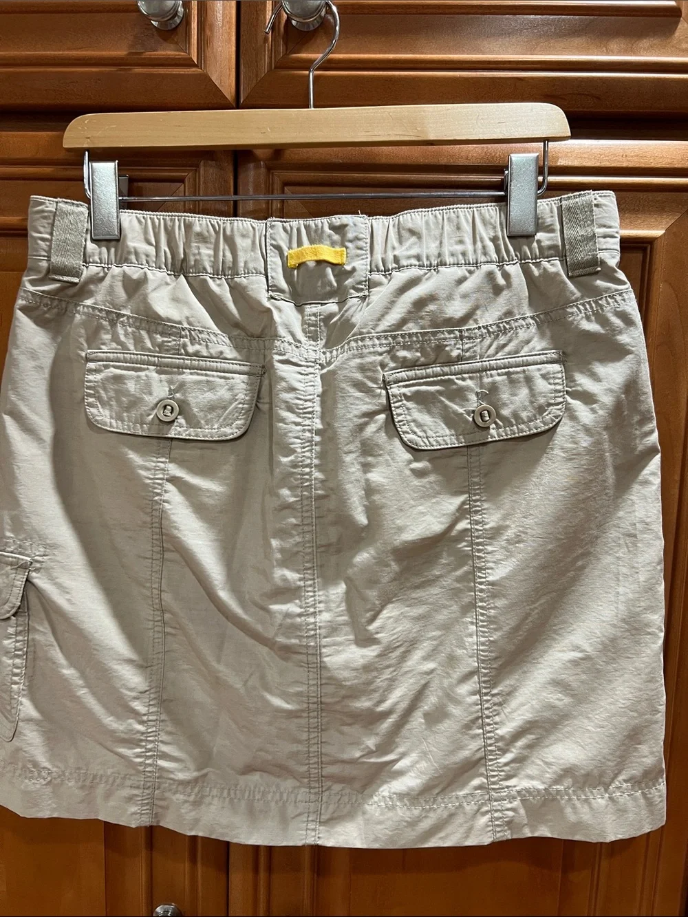 Lands End  Khaki Cargo Pocket Mini Skort - Picture 5 of 7